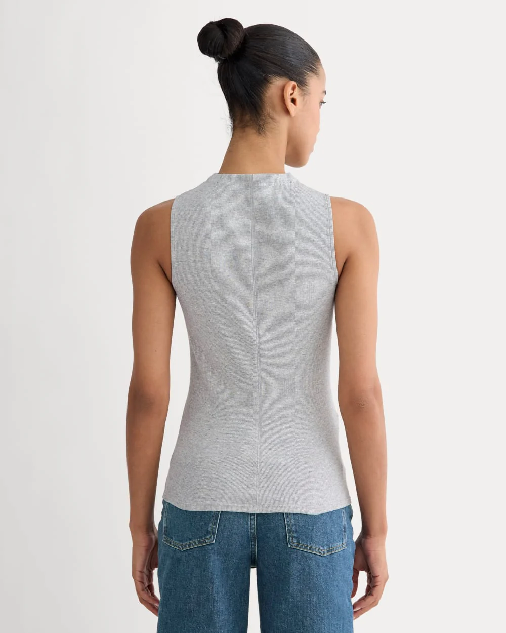 The Luxe Rib Funnel-Neck Tank | Klassisk hektorgrey