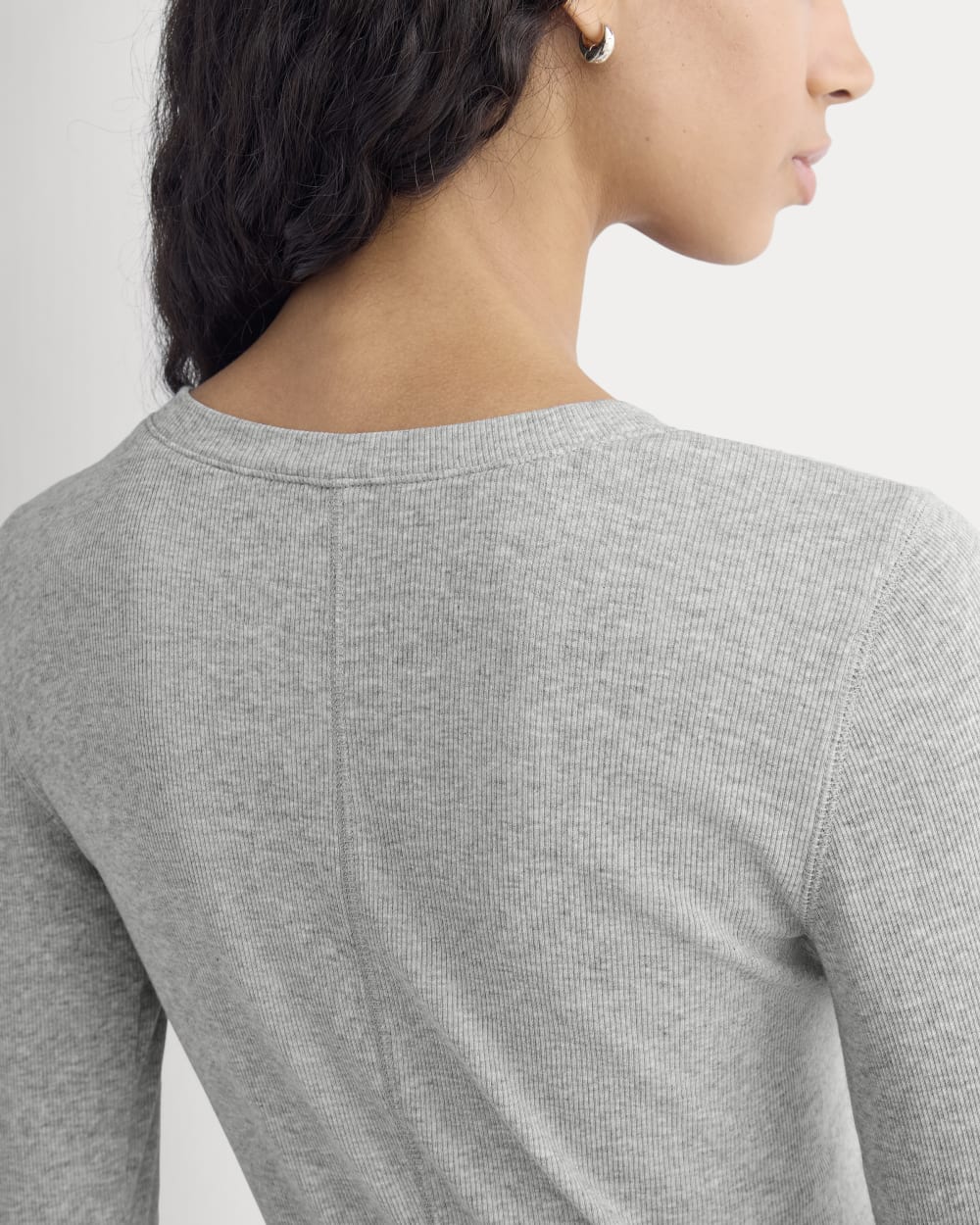 The Luxe Rib Henley | Klassisk heftergrå