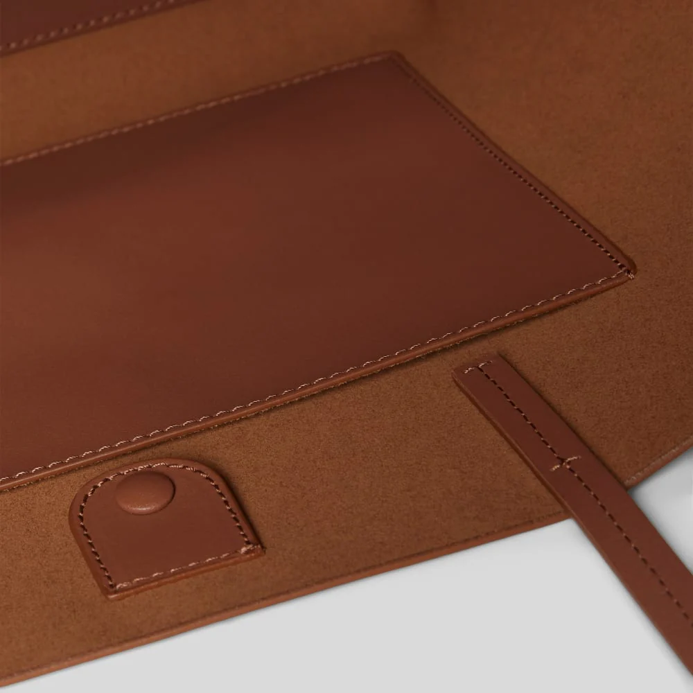 Luxe Medium italiensk läderkorg | Cognac