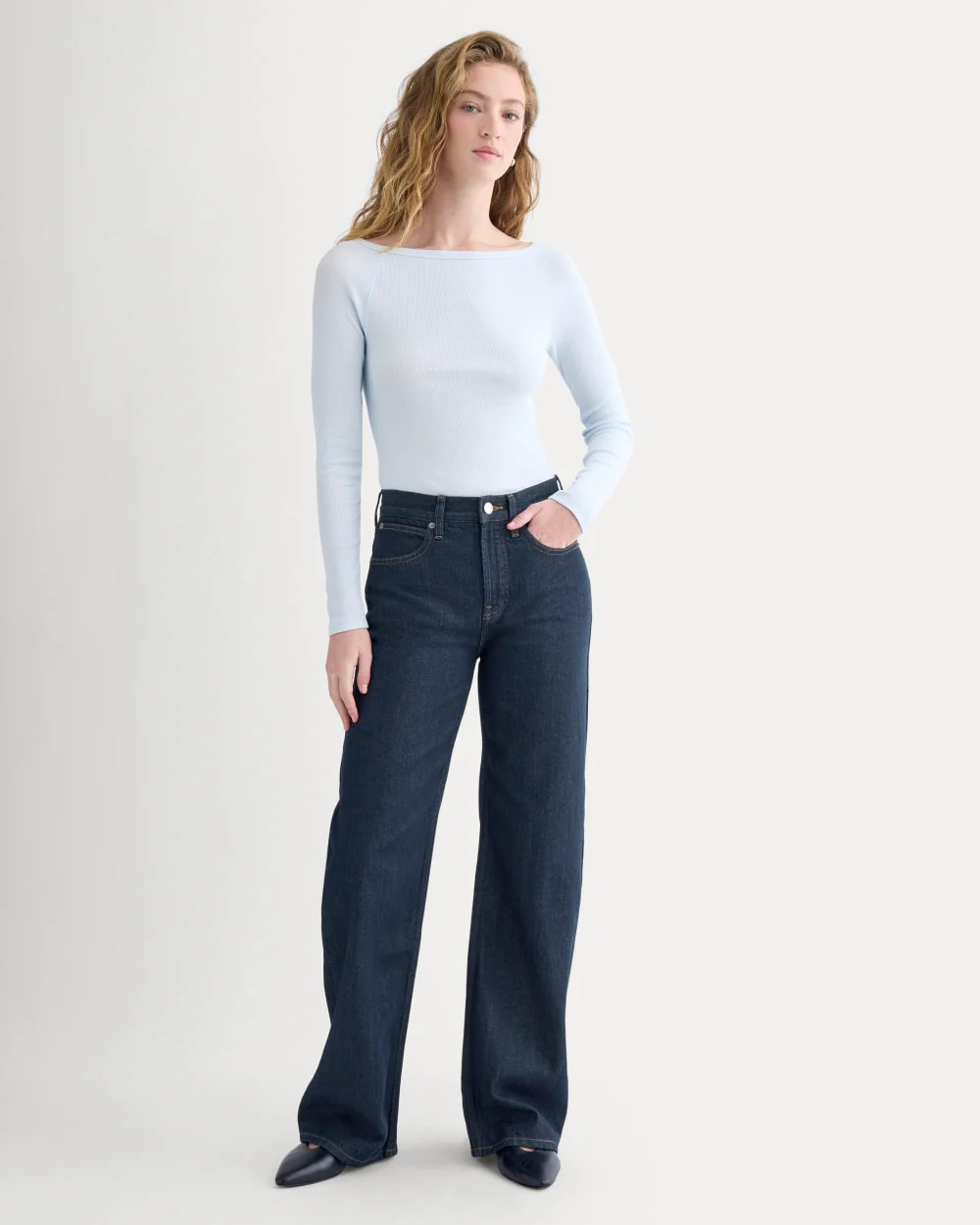Luxe Rib Boatneck Top | Skywriting