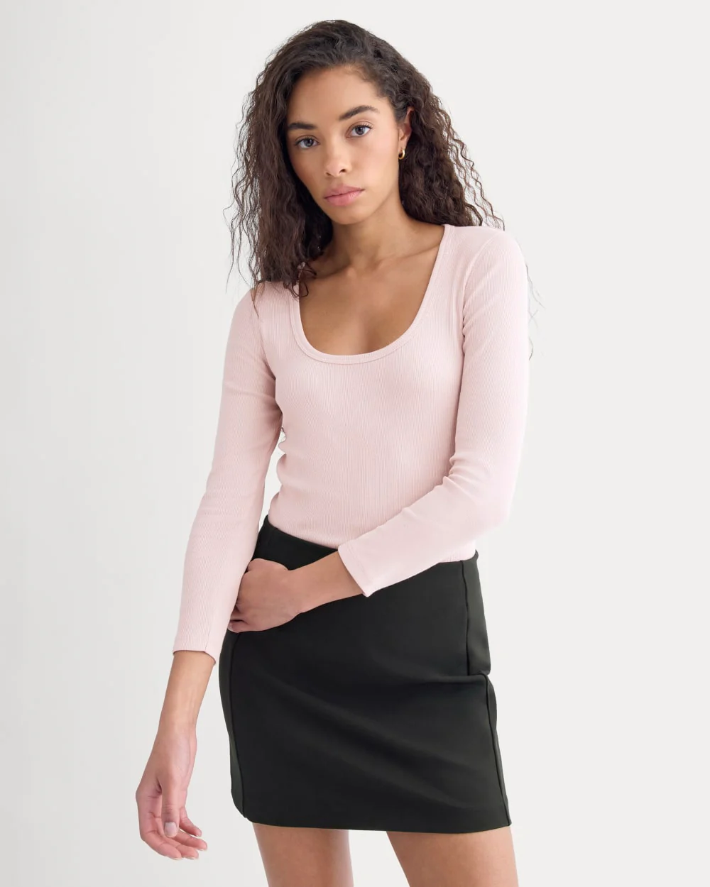 Luxe Rib Djup U-halstopp | Mörk lila