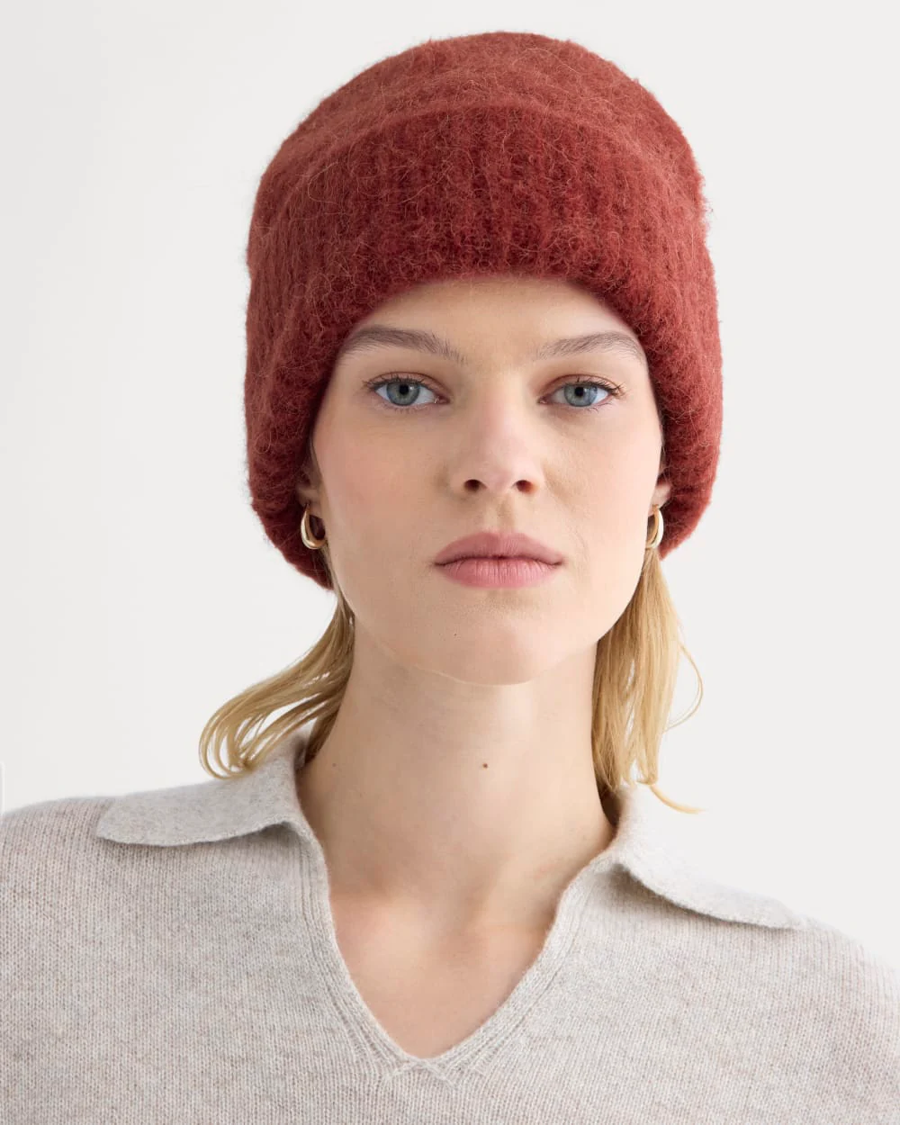 Mjuk alpakabeanie | Merlot