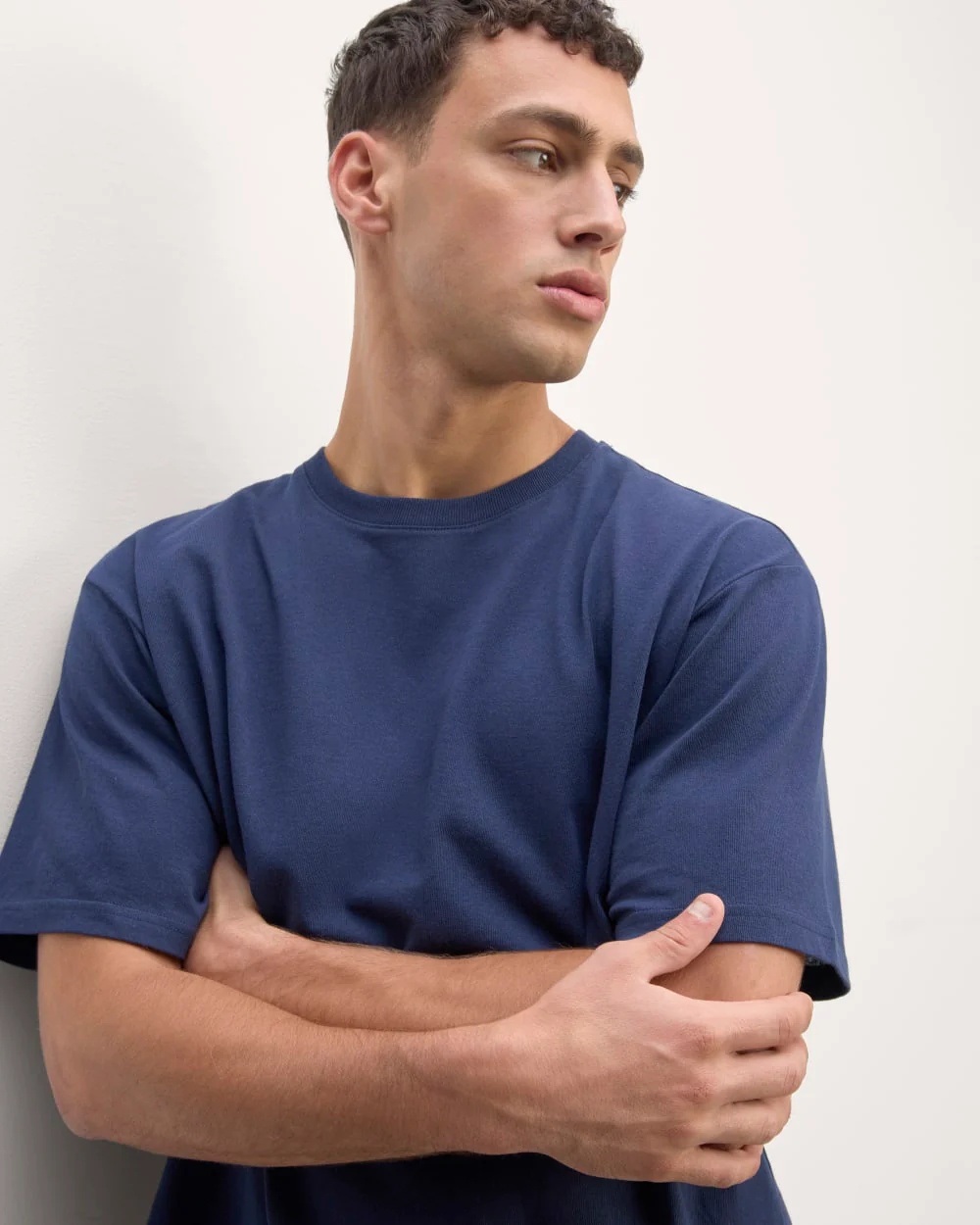 Premium-viktad slapp crew | Uniform | Blå
