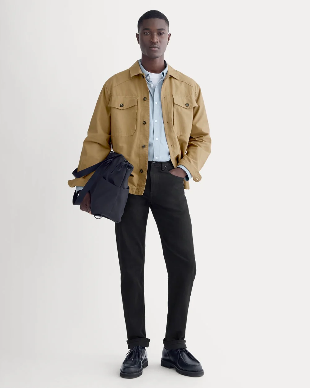 De selvedge raka passningsjeans | Shadow Rinse