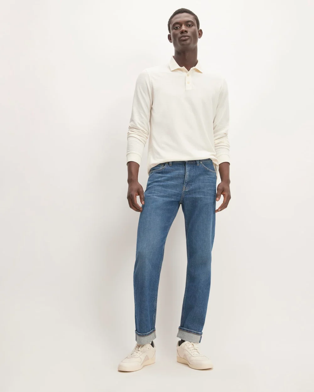 De selvedge raka passningsjeans | Inkwell Blue