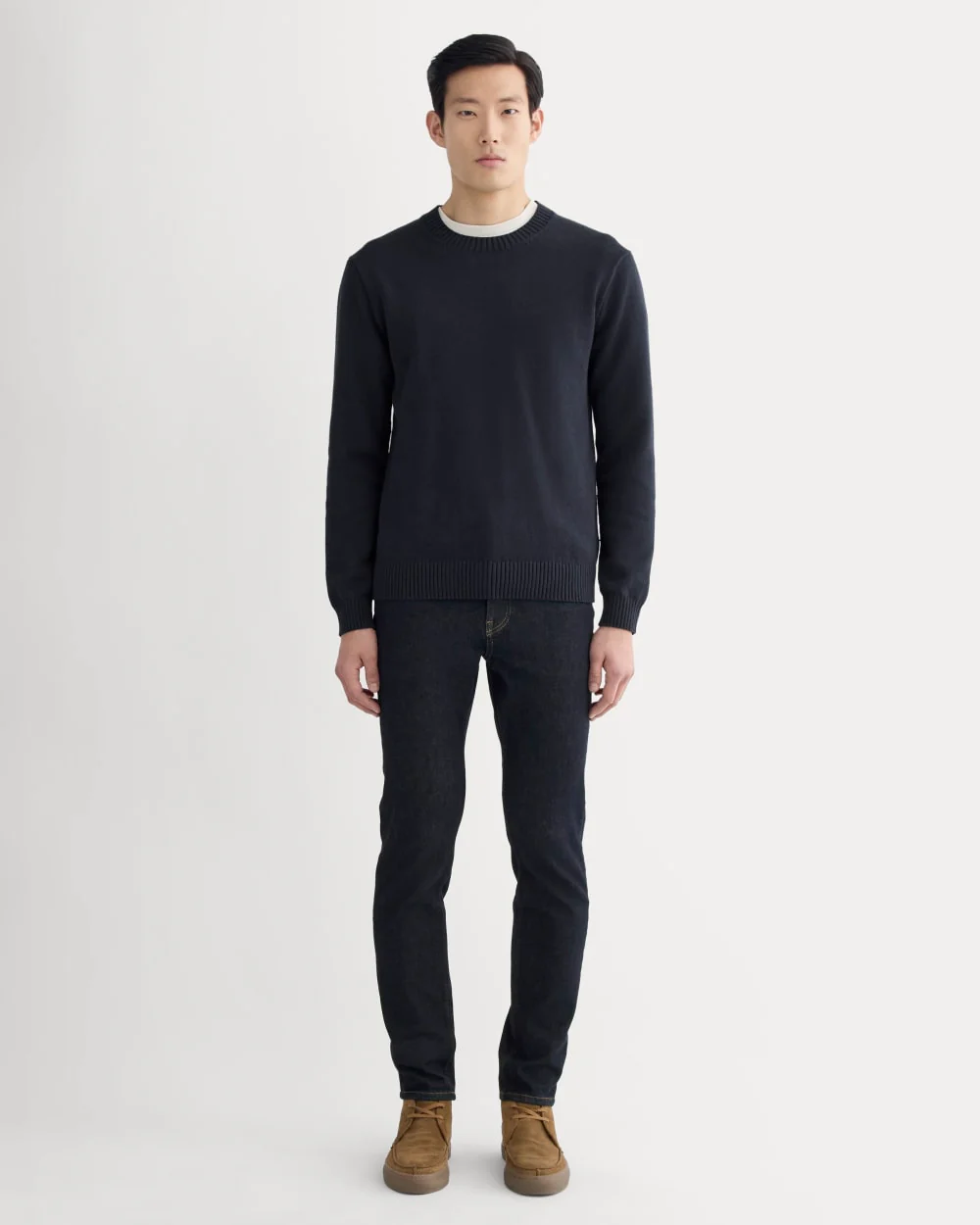 Den smala 4-vägs stretch organisk jeans | Uniform | Mörk indigo