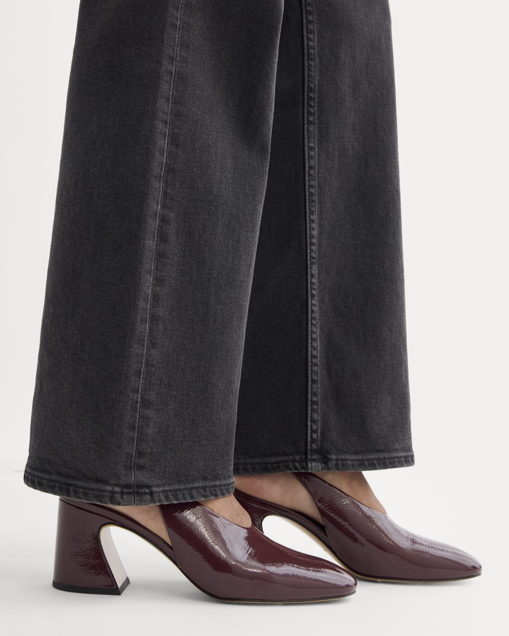 Böjd slingback-höjd | Burgund