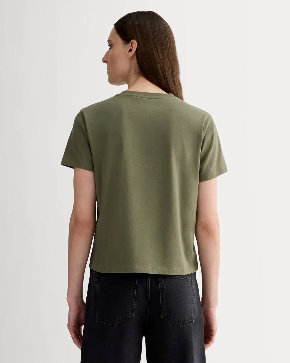 Box-cut T-shirt i grundläggande bomull | Kalamata | Ingen ficka