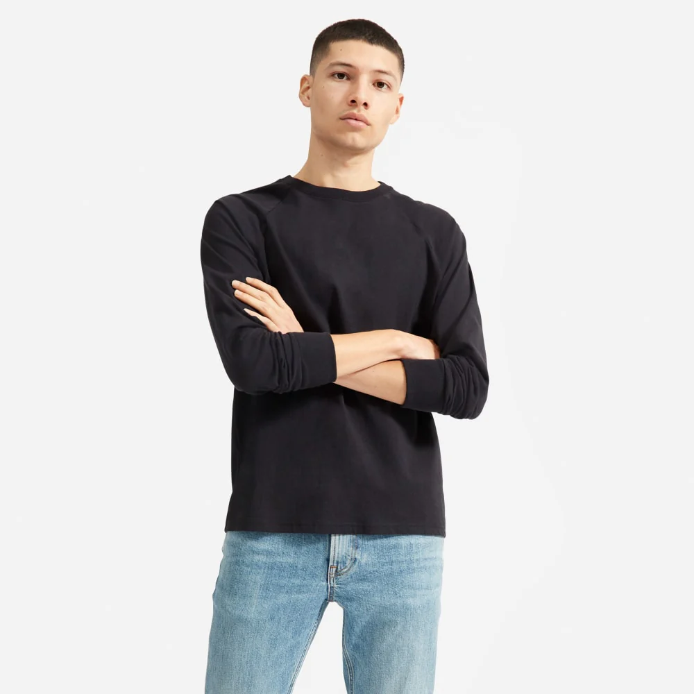 Premium-vikt långärms crew | Uniform | Svart