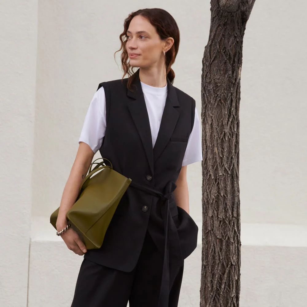 Luxe Medium italiensk läderkorg | Bok