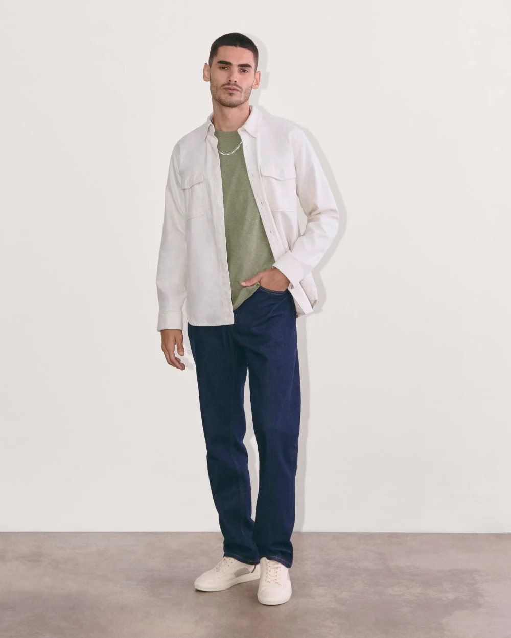 Premium-viktad crew | Uniform | Gråsånggrön