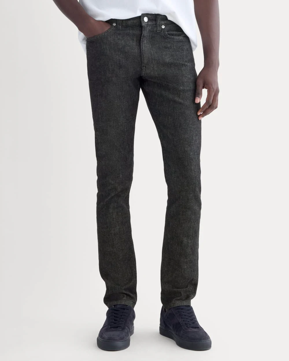 Selvedge Slim-Fit-jeans | Svart rinse