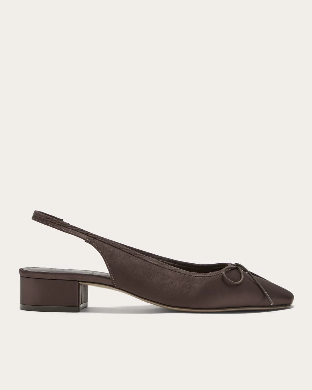 Balletslingbackhöjden | Djupbrun satin
