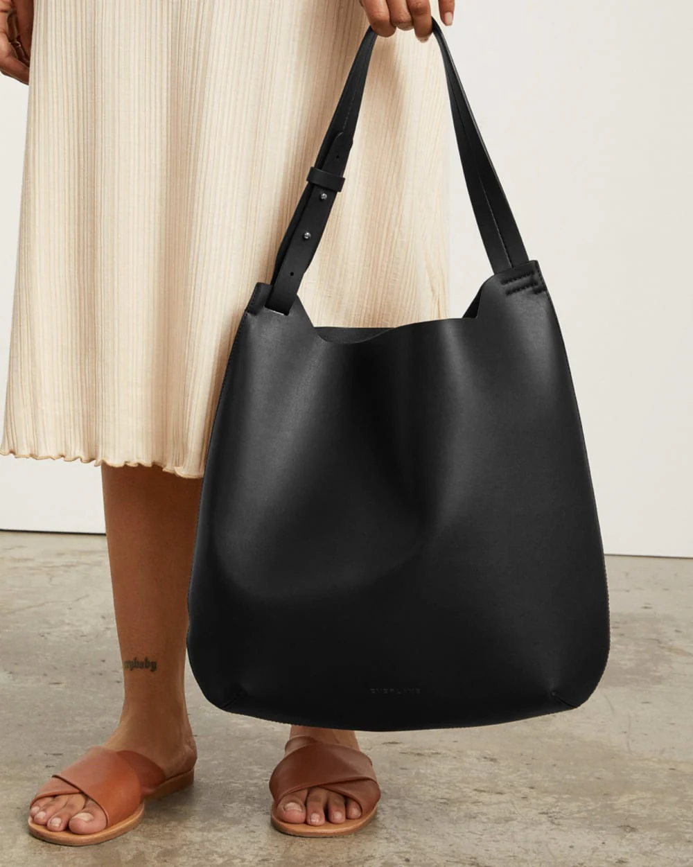Cactusläder Hobo | Svart