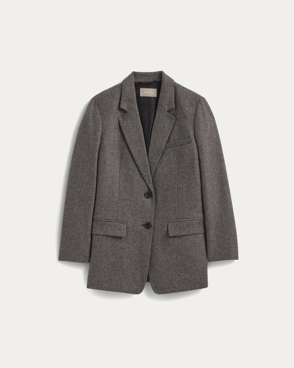 Den överdimensionerade blazer i ull | Grå herringbone