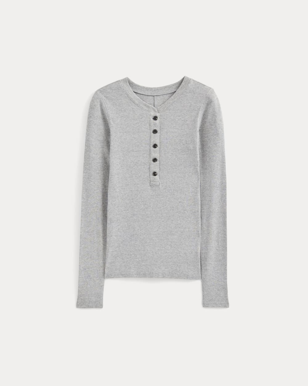 The Luxe Rib Henley | Klassisk heftergrå