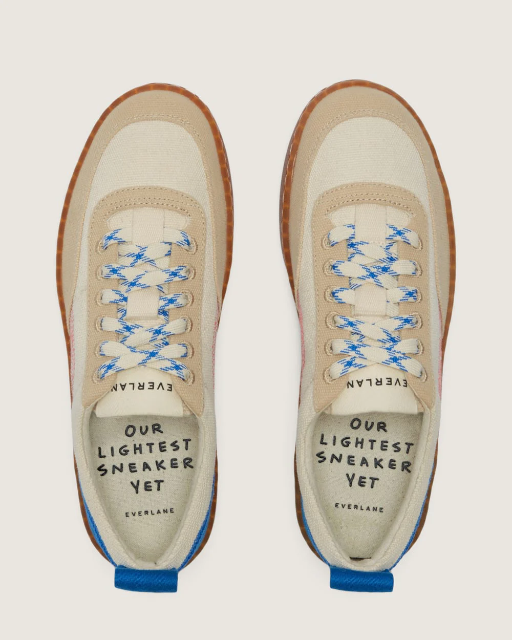 Den slitna sneakers | Tyg / Lapisblå / Klassisk röd