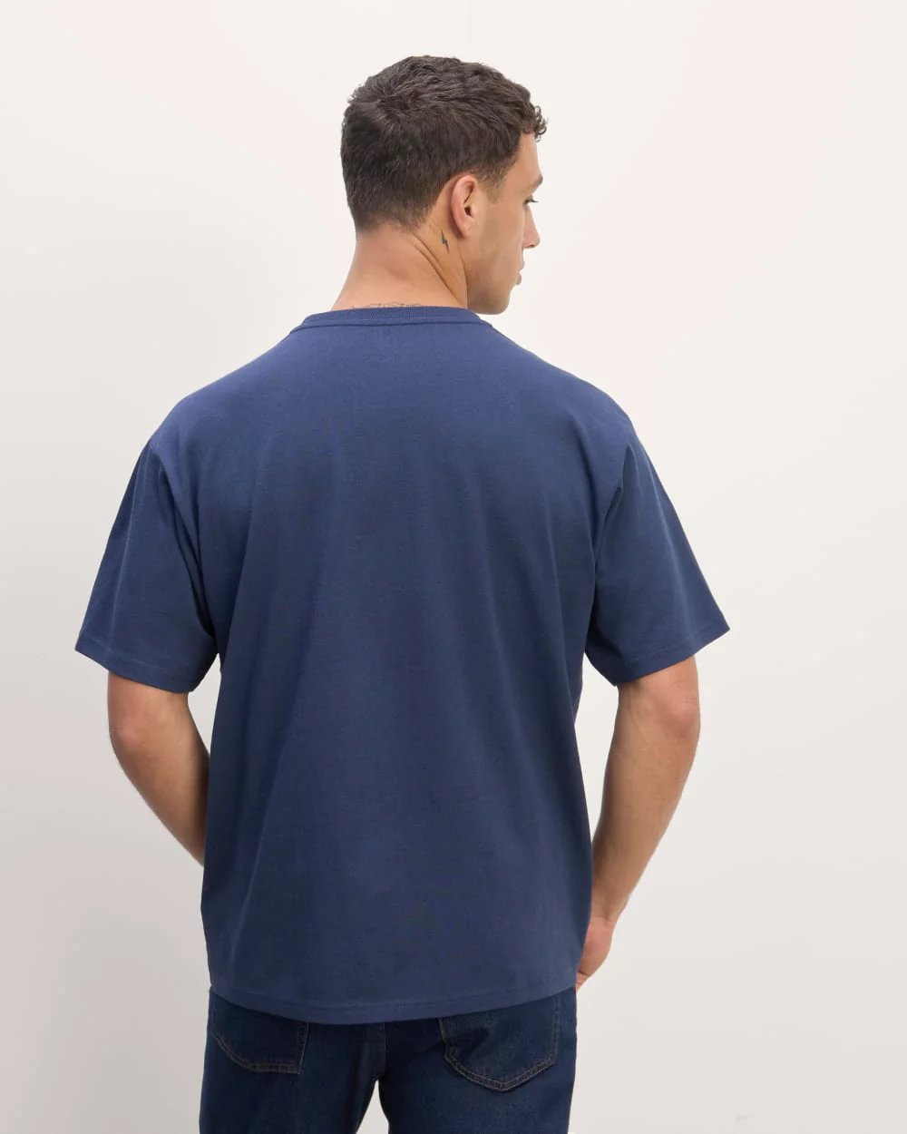 Premium-viktad slapp crew | Uniform | Blå