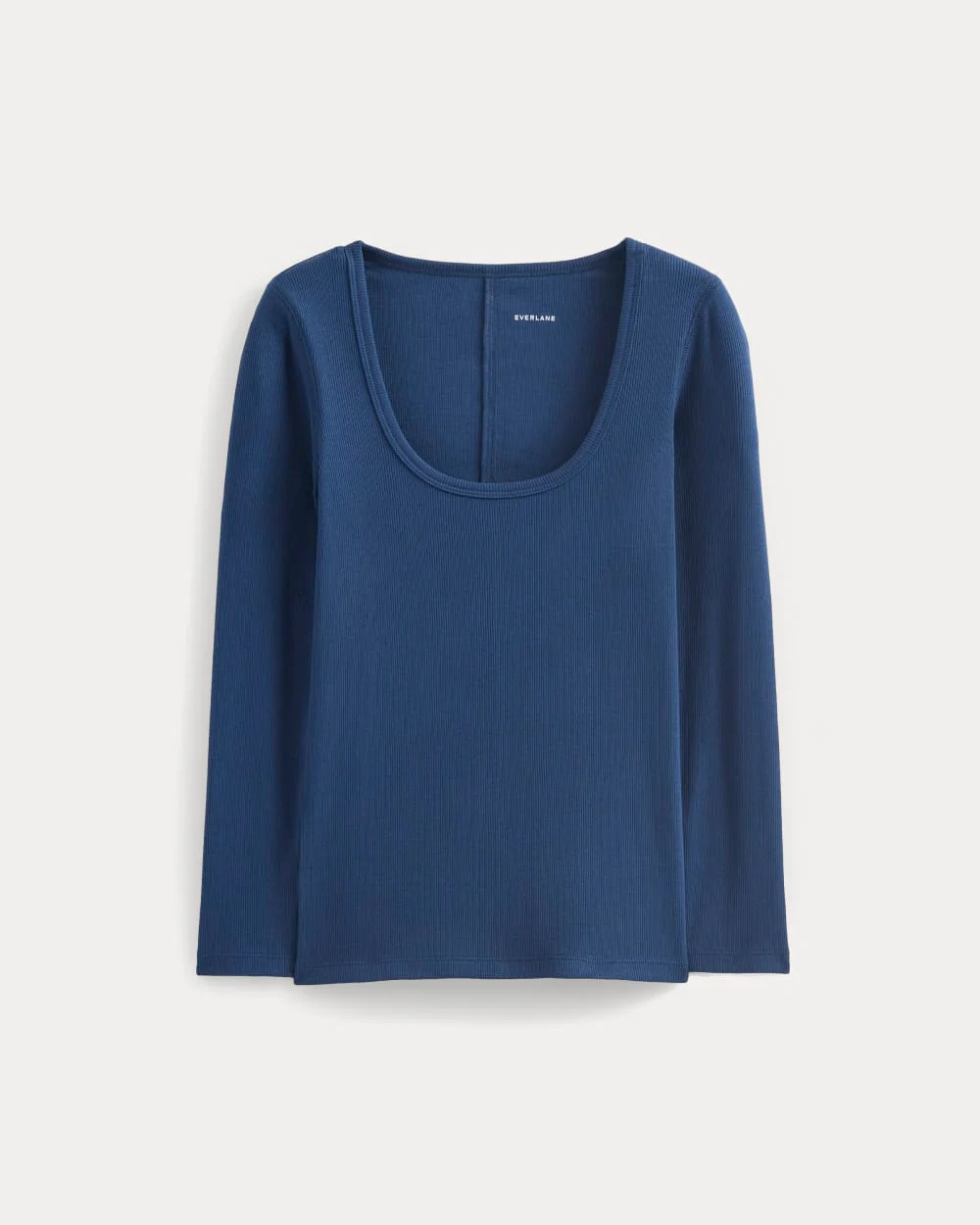 Luxe Rib Djup U-halstopp | Estate Blue