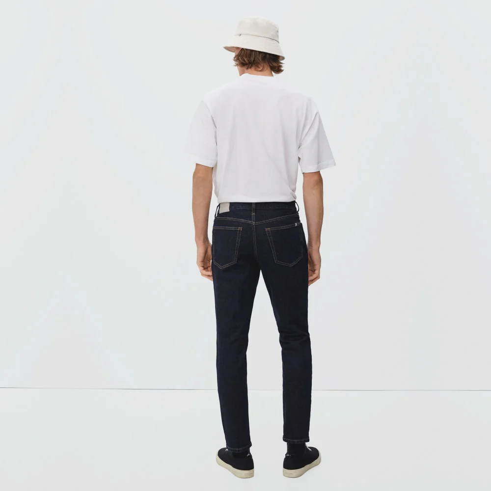 Organiska bomulls-snäv-sittande jeans | Mörk indigo
